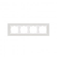 Simon 82 Рамка декоративная, 4 поста, S82 Nature, Стекло, белый-белый  82647-30  Simon