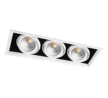 Светильник светодиодный встраиваемый карданный AL213, 3x30W, 8100 Lm, 4000К, 35 градусов, белый  29781  FERON