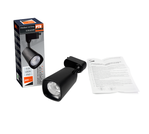 Светильник светодиодный трековый однофазный PTR 1615 15w 4000K 24° BL (чёрный) IP40  .5035515  JAZZWAY