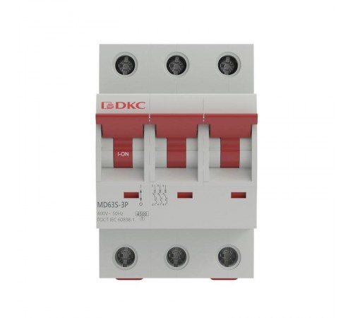 Автоматический выключатель модульный YON max типа MD63S, 4,5кА, 3 полюса, хар-ка D, 3А  MD63S-3PD3  DKC