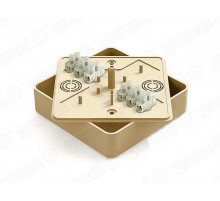 Коробка распределительная для о/п 100х100х29мм с клеммной колодкой ЗВИ-10 (2,5-6мм2) 6 клемм, IP40, цвет -ДУБ (42шт)  GE41219-12  GREENEL