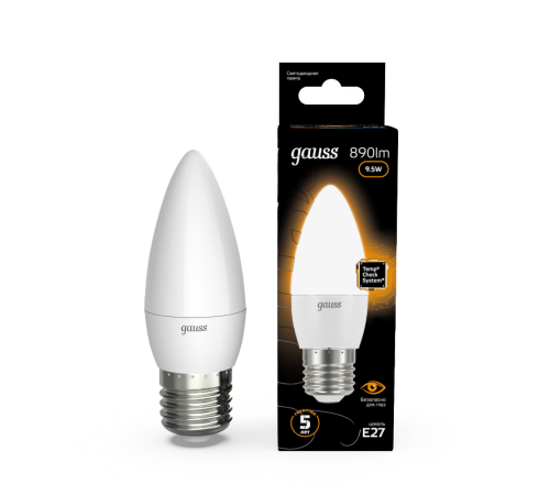 Лампа светодиодная Black LED Свеча E27 9.5W 890lm 3000К  103102110  Gauss