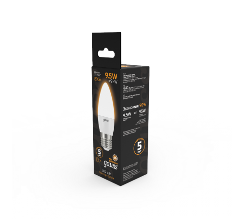 Лампа светодиодная Black LED Свеча E27 9.5W 890lm 3000К  103102110  Gauss