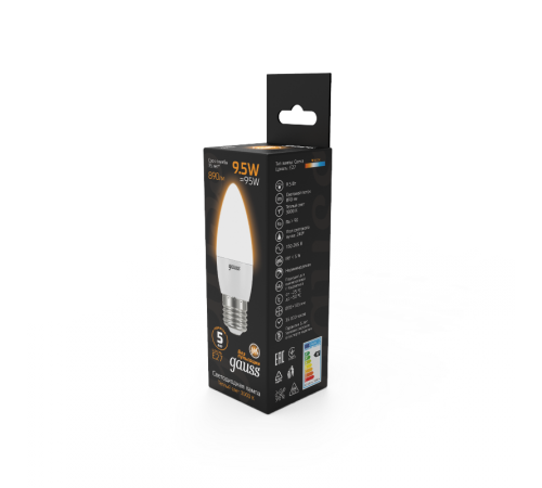 Лампа светодиодная Black LED Свеча E27 9.5W 890lm 3000К  103102110  Gauss