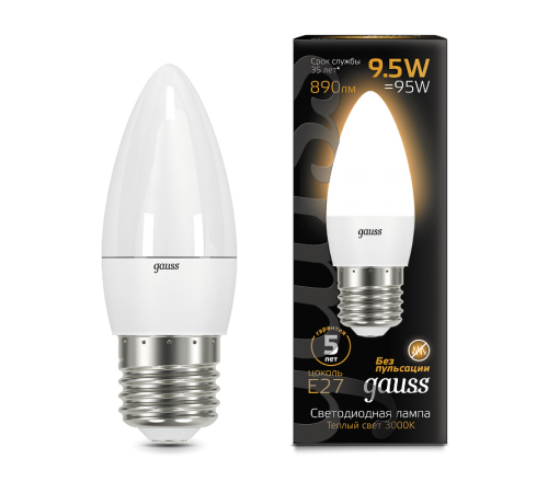 Лампа светодиодная Black LED Свеча E27 9.5W 890lm 3000К  103102110  Gauss