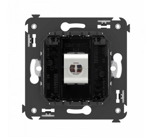 Компьютерная розетка RJ-45 без шторки в стену, кат.6 одинарная экранированная, "Avanti", "Черный квадрат"  4402793  DKC
