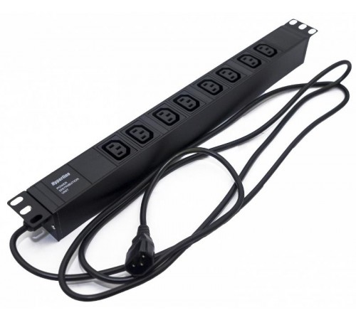 Hyperline SHE19-6IEC-R-2.5IEC Блок розеток для 19" шкафов, горизонтальный, 6 розеток IEC320 C13  474890  Hyperline