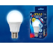 Лампа светодиодная LED-A60 12W/6500K/E27/FR/DIM PLP01WH LED, димм.. "груша", мат, серия Яркая, пр-во Россия, 6500К .  UL-00004288  Uniel
