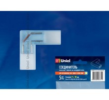 Коннекторы для светодиодной ленты L-образный 220В 3528, 2 контакта UTC-K-22/A67-NNN CLEAR 005 POLYBAG прозрачный 5 шт/упак  10821  Uniel