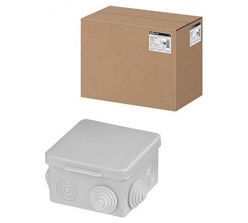 Распаячная коробка ОП для прямого монтажа 80х80х50 мм, крышка, IP54, 7 вх.  SQ1401-7112  TDM