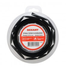 Трубка термоусаживаемая 4,0/2,0 мм черная, ролик 2,44 м  29-0016  REXANT