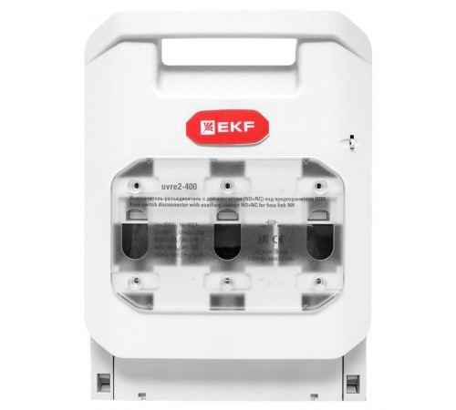 Выключатель-разъединитель УВРЭ v2 400А с дополнительным контактом (NO+NC) откидного типа под предохранители ППН (габ.2) uvre2-400EKF
