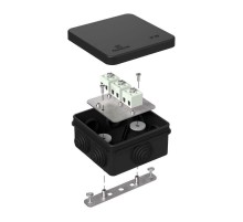 Коробка огнестойкая для о/п 40-0210-FR1.5-6 Е15-Е120 RAL9005 80х80х40 черная  40-0210-9005-FR1.5-6  Промрукав