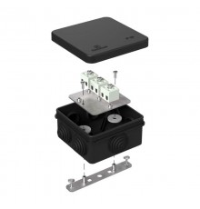 Коробка огнестойкая для о/п 40-0210-FR1.5-6 Е15-Е120 RAL9005 80х80х40 черная  40-0210-9005-FR1.5-6  Промрукав