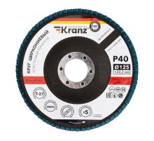 Круг лепестковый торцевой, циркониевый, P40, 125х22,2мм INOX  KR-90-0012-1  Kranz