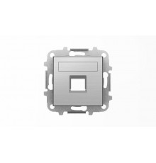 Накладка для 1-го суппорта/разъёма типа 2017... или 2018..., со шторками и полем для надписи, серия SKY, цвет нержавеющая сталь2CLA851810A1401 ABB