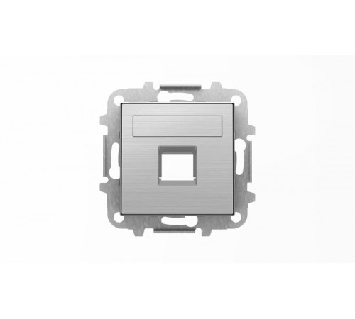 Накладка для 1-го суппорта/разъёма типа 2017... или 2018..., со шторками и полем для надписи, серия SKY, цвет нержавеющая сталь2CLA851810A1401 ABB