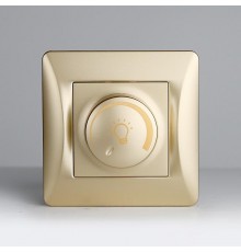 Светорегулятор поворотный (диммер) для светодиодных ламп, 125-250V, 200W (золотой)  201181  SPL