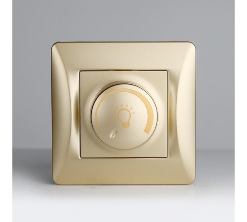 Светорегулятор поворотный (диммер) для светодиодных ламп, 125-250V, 200W (золотой)  201181  SPL