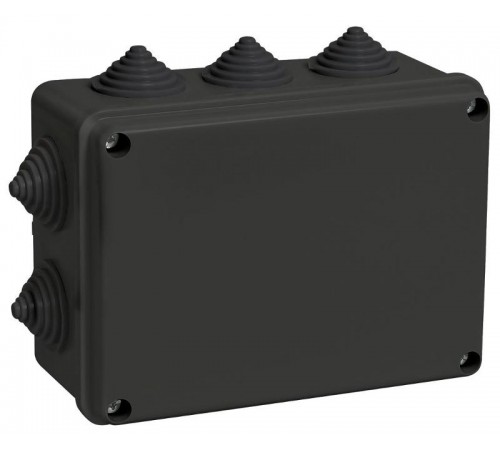 Коробка расп. КМ41241 150х110х70мм IP44 10 вв. черная  UKO11-150-110-070-K02-44  IEK