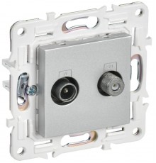 SKANDY Розетка двойная TV+SAT SK-A13S серебряный  SK-AF20-O-K23  IEK