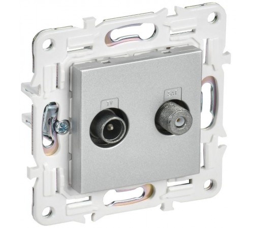 SKANDY Розетка двойная TV+SAT SK-A13S серебряный  SK-AF20-O-K23  IEK