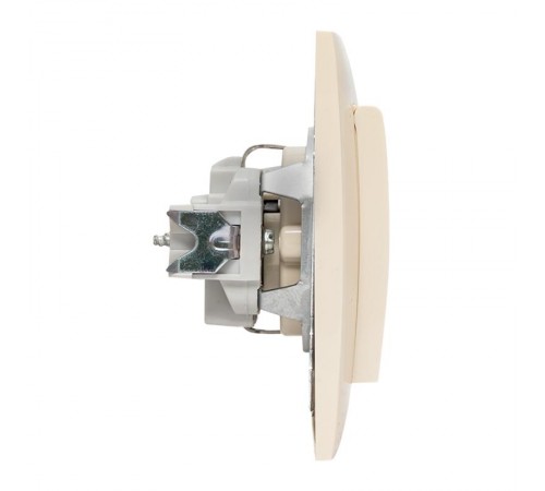 Валенсия розетка 1-местная с/з 16А кремова с крышкой и защ. штор. EKF  EWV10-124-20  EKF