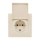 Валенсия розетка 1-местная с/з 16А кремова с крышкой и защ. штор. EKF  EWV10-124-20  EKF