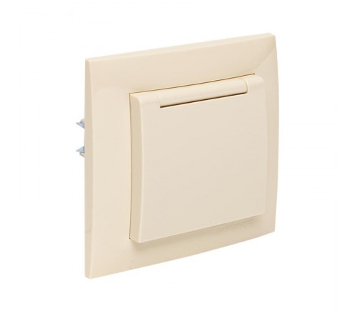 Валенсия розетка 1-местная с/з 16А кремова с крышкой и защ. штор. EKF  EWV10-124-20  EKF