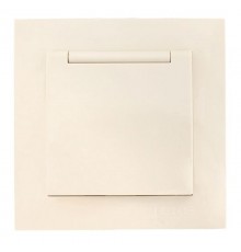 Валенсия розетка 1-местная с/з 16А кремова с крышкой и защ. штор. EKF  EWV10-124-20  EKF