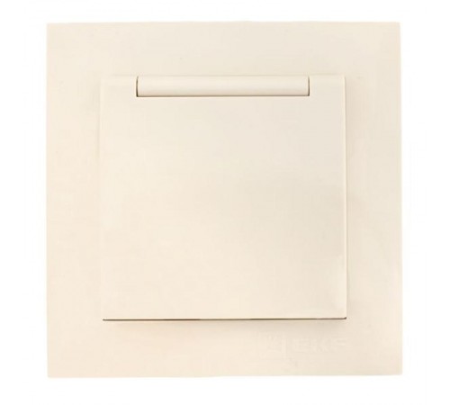 Валенсия розетка 1-местная с/з 16А кремова с крышкой и защ. штор. EKF  EWV10-124-20  EKF