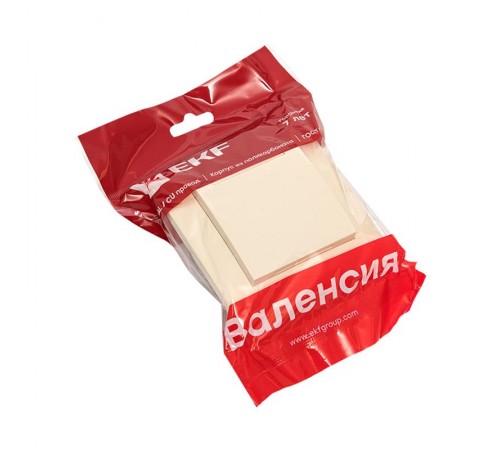 Валенсия розетка 1-местная с/з 16А кремова с крышкой и защ. штор. EKF  EWV10-124-20  EKF