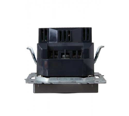 BRITE Розетка с заземлением со шторками 16А с USB A+A 2,1А РЮш10-1-БрС сталь  BR-R14-16-U21-D21-K46  IEK