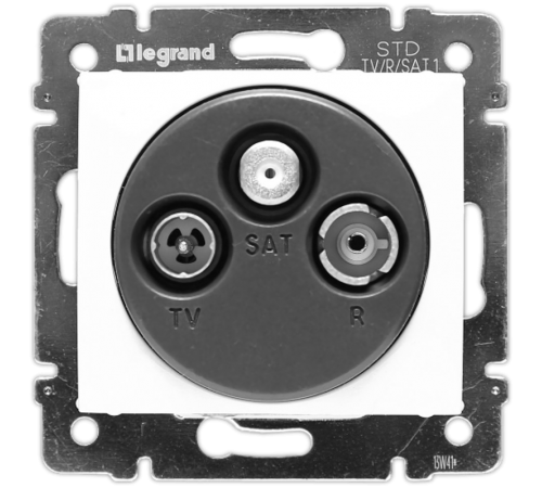 Valena Белый Розетка TV-FM-SAT проходная 2400 МГц 14 дБ  774437  Legrand