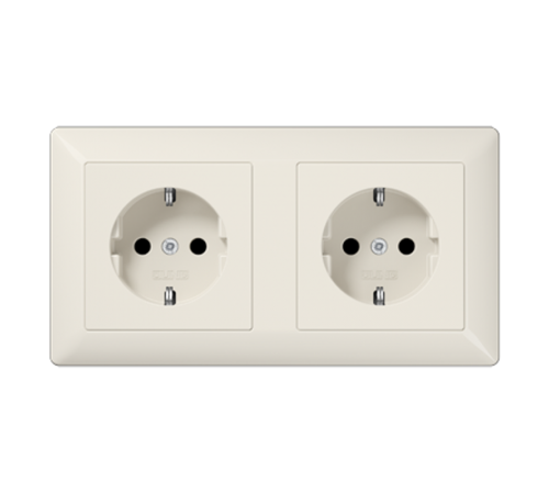 Механизм двух SCHUKO-розеток для кабель-каналов, монолит с рамкой  AS1522  Jung