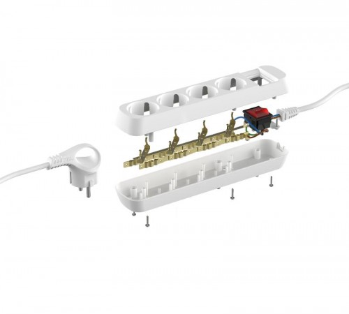 Удлинитель Россия U-4es-3m Удлин-ль с заземл, с выкл, 4гн, 3м, ПВС, 3х1мм2, 16А  Б0028381  ЭРА