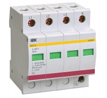 Ограничитель импульсного перенапряжения ОПС1-B 4Р In=30kA Un=400B Im=60kA  MOP20-4-B  IEK