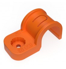 Крепеж-скоба пластиковая односторонняя для прямого монтажа  атмосферостойкая оранжевая в п/э d20 мм (50шт/600шт уп/кор)  PR13.1179  Промрукав