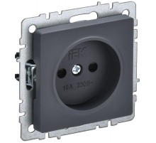 BRITE Розетка без заземления со шторками 10А РСш10-2-БрГ графит  BR-R13-10-K53  IEK