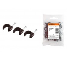 Скоба 6мм круглая пластиковая (венге) (50шт)  SQ0514-0081  TDM