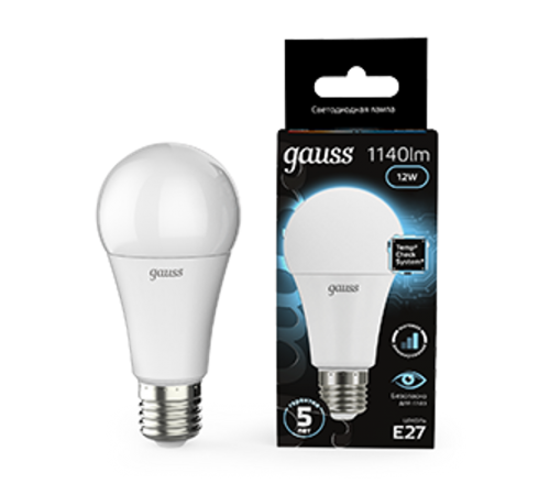 Лампа светодиодная A60 12W 1140lm 4100K Е27 шаг. диммирование LED 1/10/50  102502212-S  Gauss