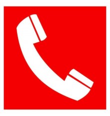 Знак F 05 "Телефон для использования при пожаре" 200х200 мм, пленка самоклеящаяся ГОСТ Р 12.4.026-2015  an-f-05  EKF