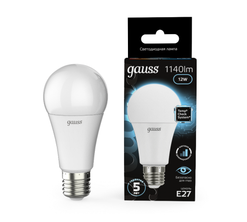 Лампа светодиодная A60 12W 1140lm 4100K Е27 шаг. диммирование LED 1/10/50  102502212-S  Gauss