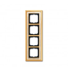 Рамка 4-постовая, серия Династия, Латунь полированная, белая роспись  1754-0-4573   2CKA001754A4573  ABB