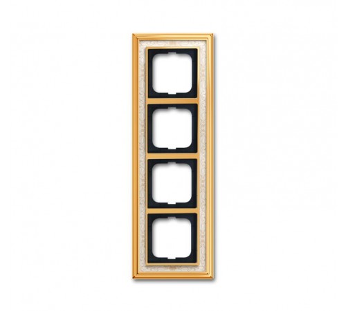 Рамка 4-постовая, серия Династия, Латунь полированная, белая роспись  1754-0-4573   2CKA001754A4573  ABB