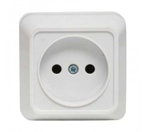 Рим Розетка 1-местная 10А без заземления белая EKF  ENR10-022-10  EKF
