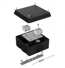 Коробка огнестойкая для о/п 40-0300-FR6.0-4-П Е15-Е120 с термопредохранителем RAL9005 100х100х50 (14 шт/кор) черная  40-0300-9005-FR6.0-4-П  Промрук