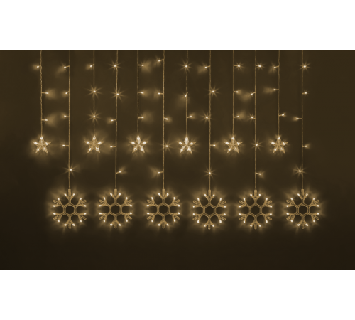 Гирлянда  95 005 NGF-D032-01 (бахрома звезды и снежинки WW 2.5*1м IP20)  95005  Navigator