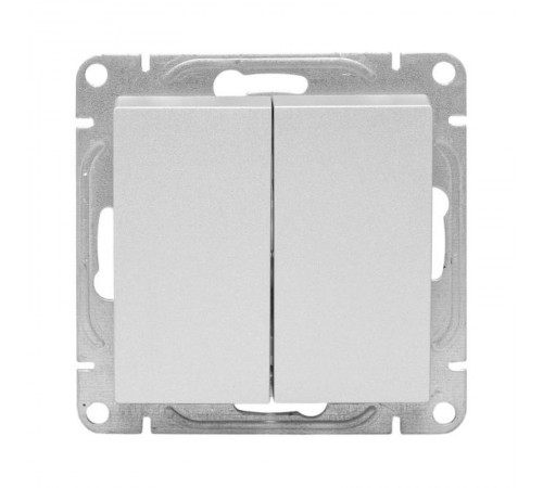 Механизм выключателя, двухклавишный, перекрёстный, алюминий Эпика EKF  UP1-SWA-22  EKF