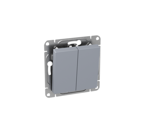 Механизм выключателя, двухклавишный, перекрёстный, алюминий Эпика EKF  UP1-SWA-22  EKF